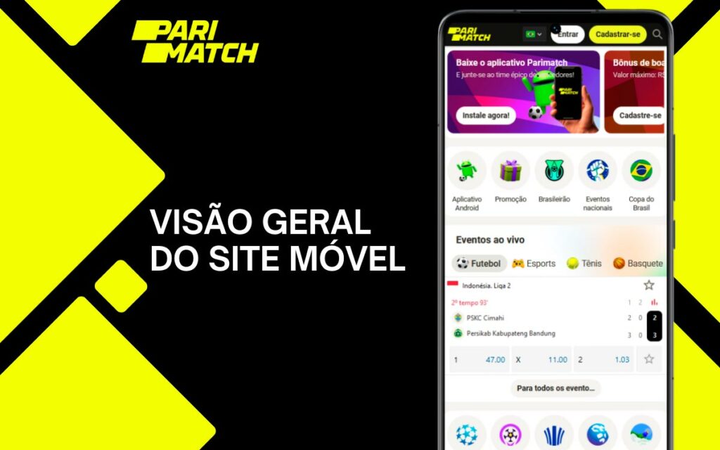 Aposte e jogue jogos de cassino da Parimatch usando o site móvel